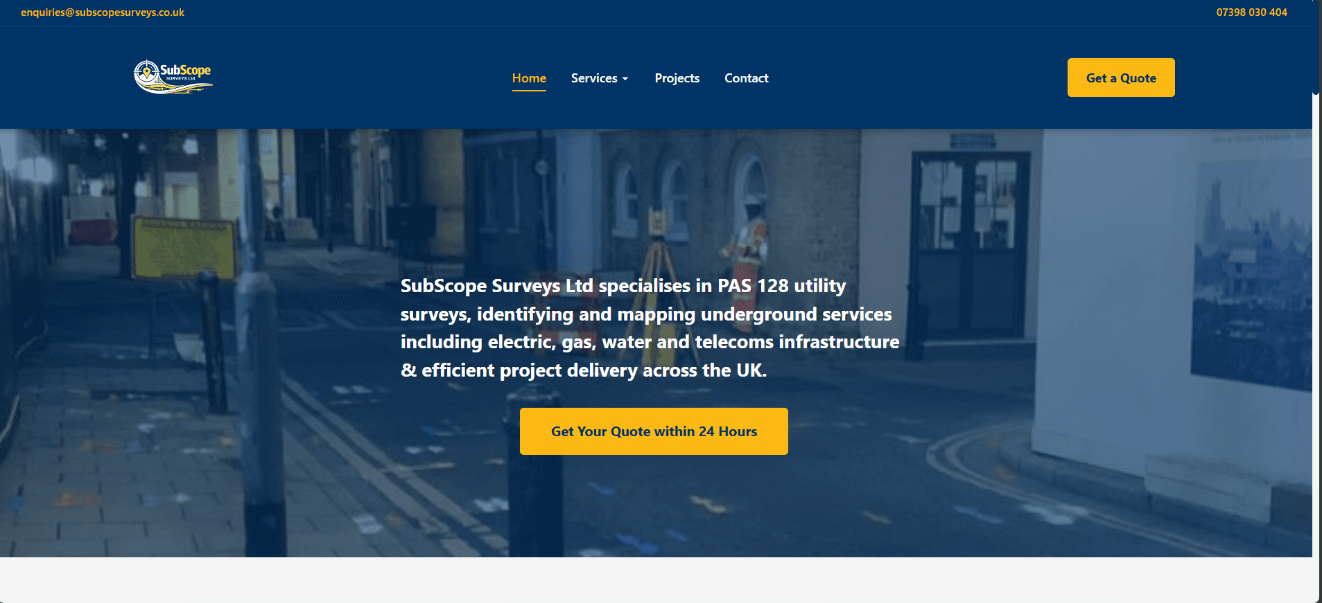 SubScope Surveys Ltd website screenshot
